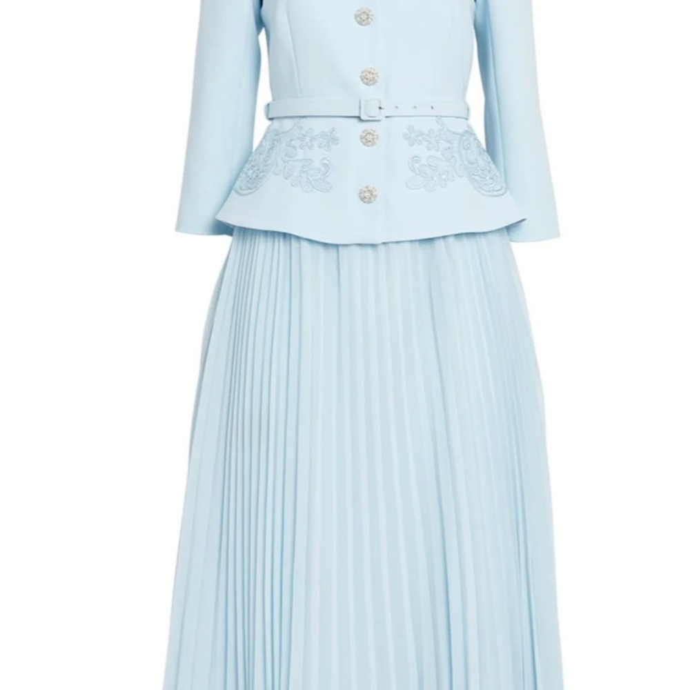 Self-Portrait Light Blue Midi Dress - Picture 2 of 8